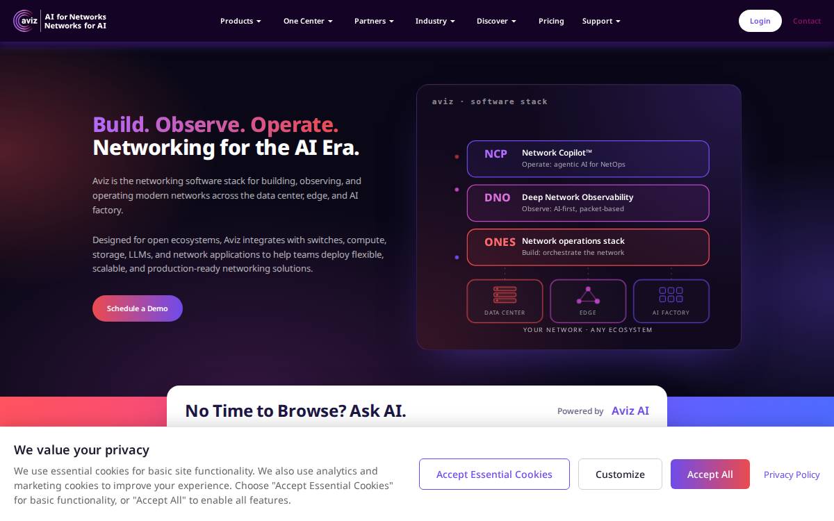 Aviz Networks website preview