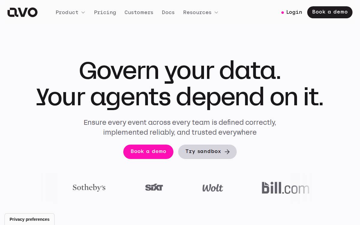 Avo website preview