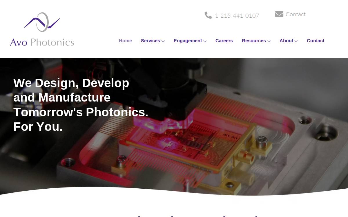 Avo Photonics 01 website preview