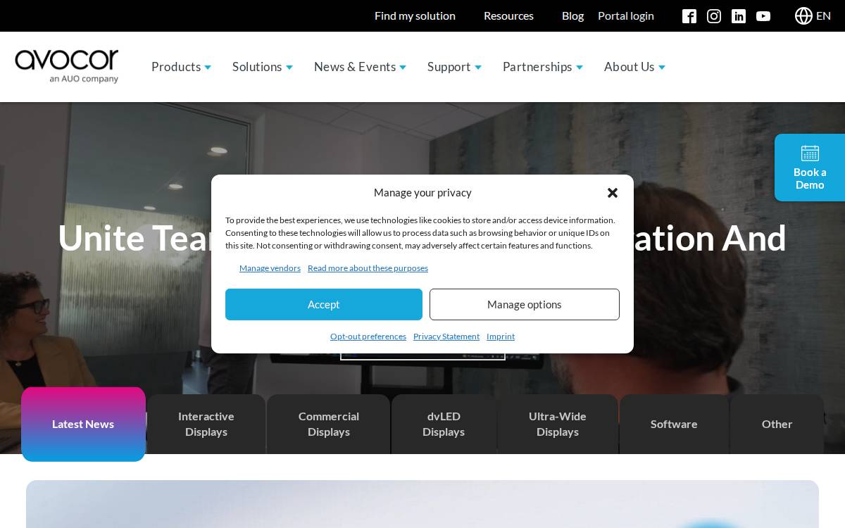 Avocor website preview