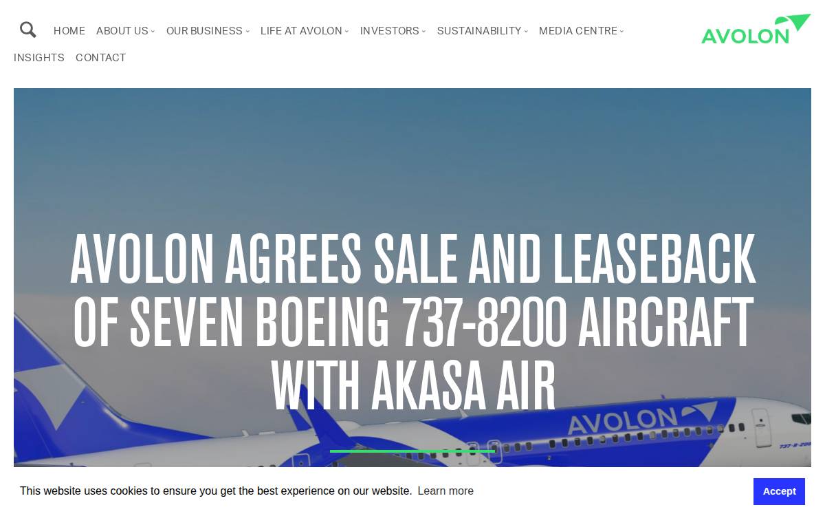 Avolon website preview