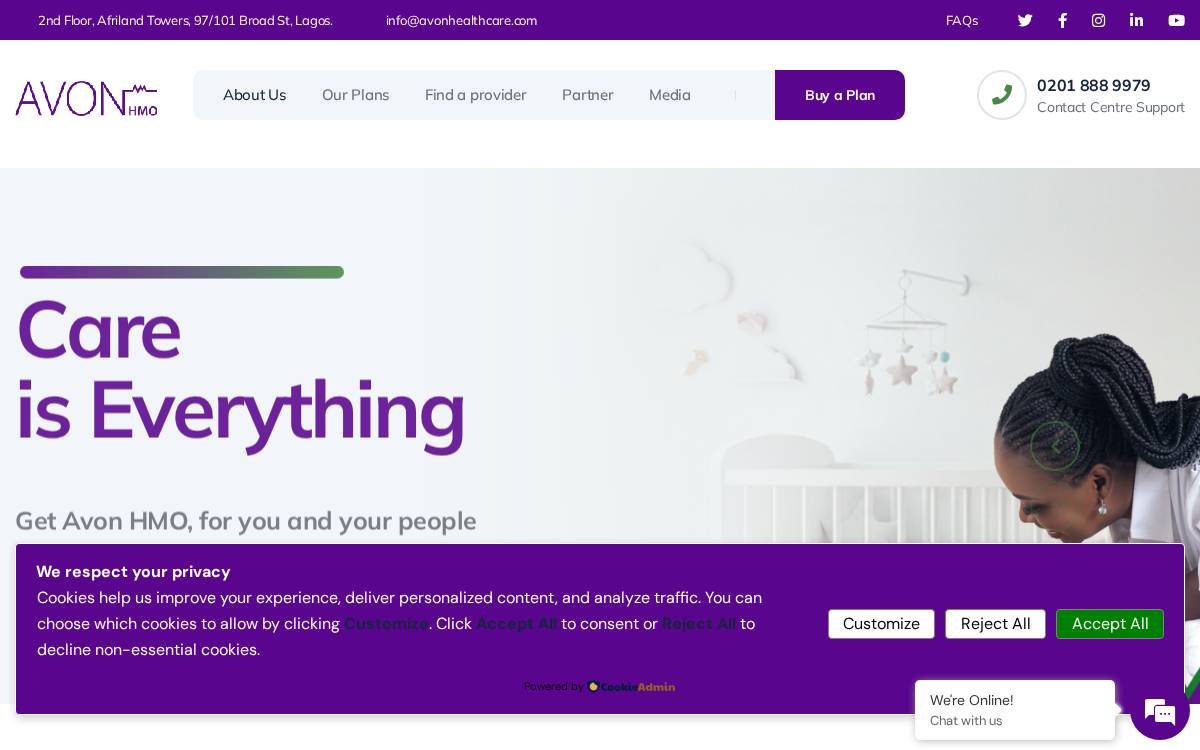 Avon HMO website preview