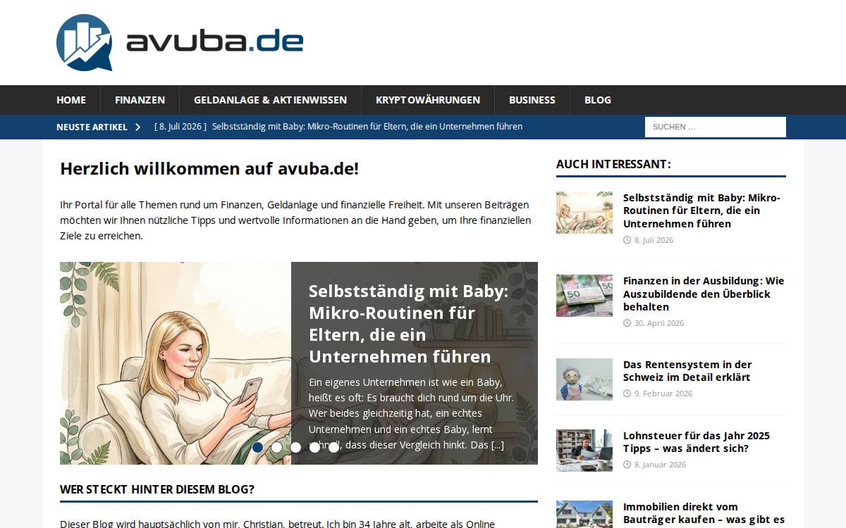 Avuba website preview