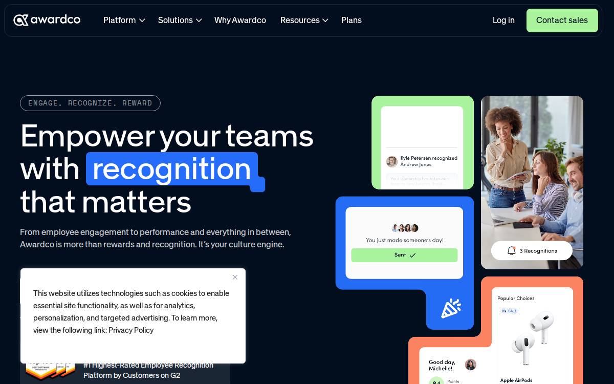 Awardco website preview
