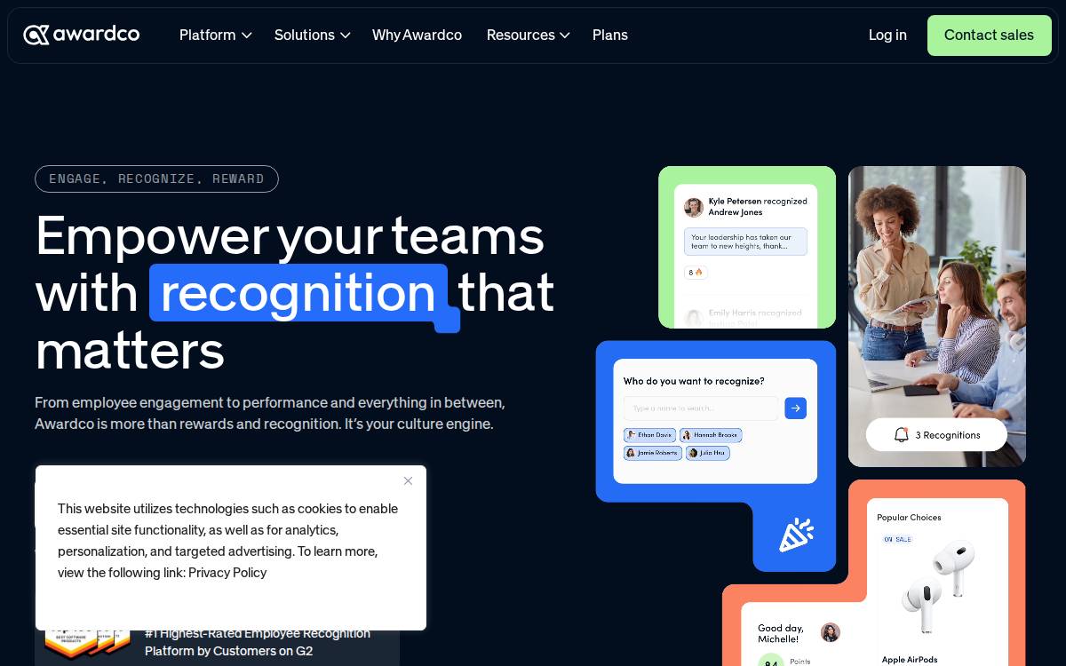 Awardco website preview