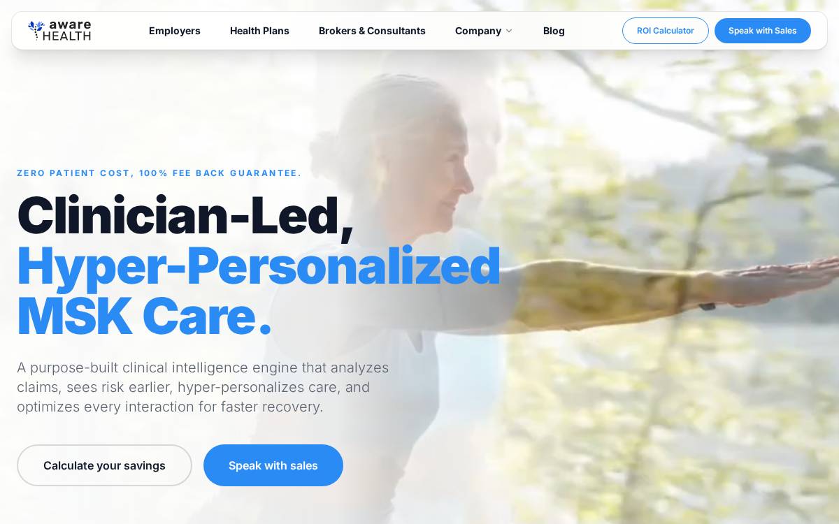 Aware Health website preview
