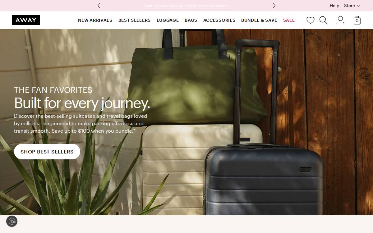Away website preview
