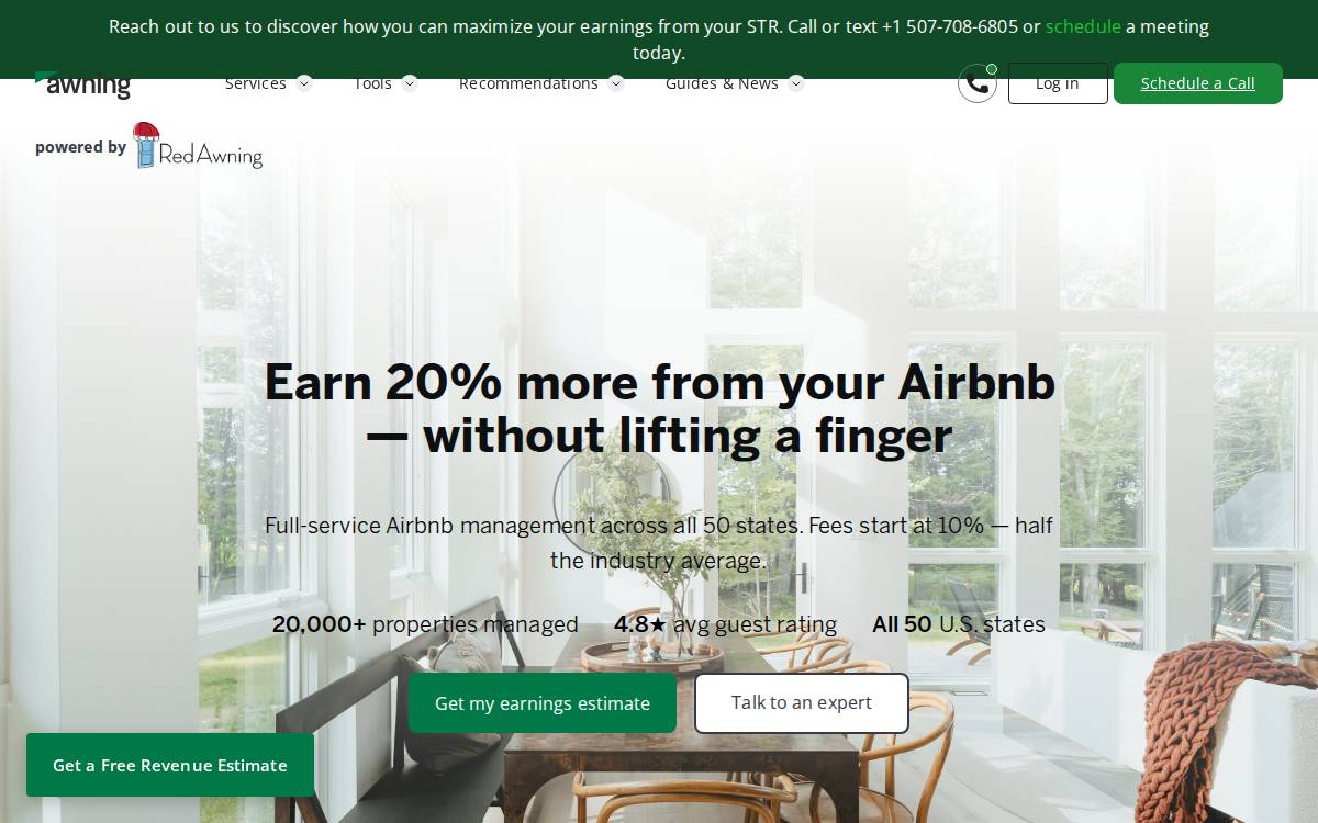 Awning website preview