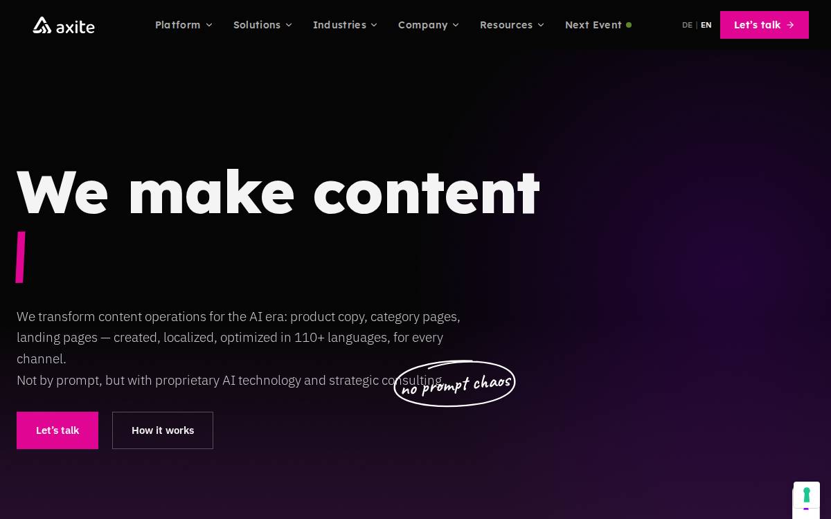 Ax Semantics website preview