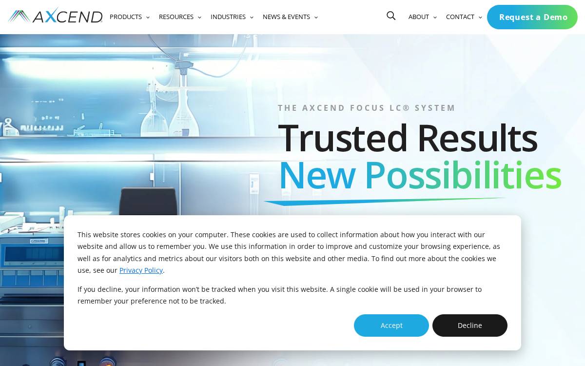 Axcend website preview