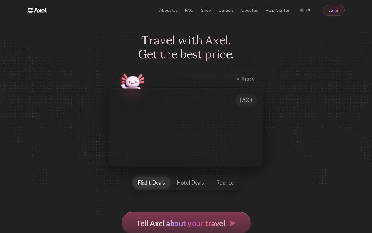 Axel Travel website preview