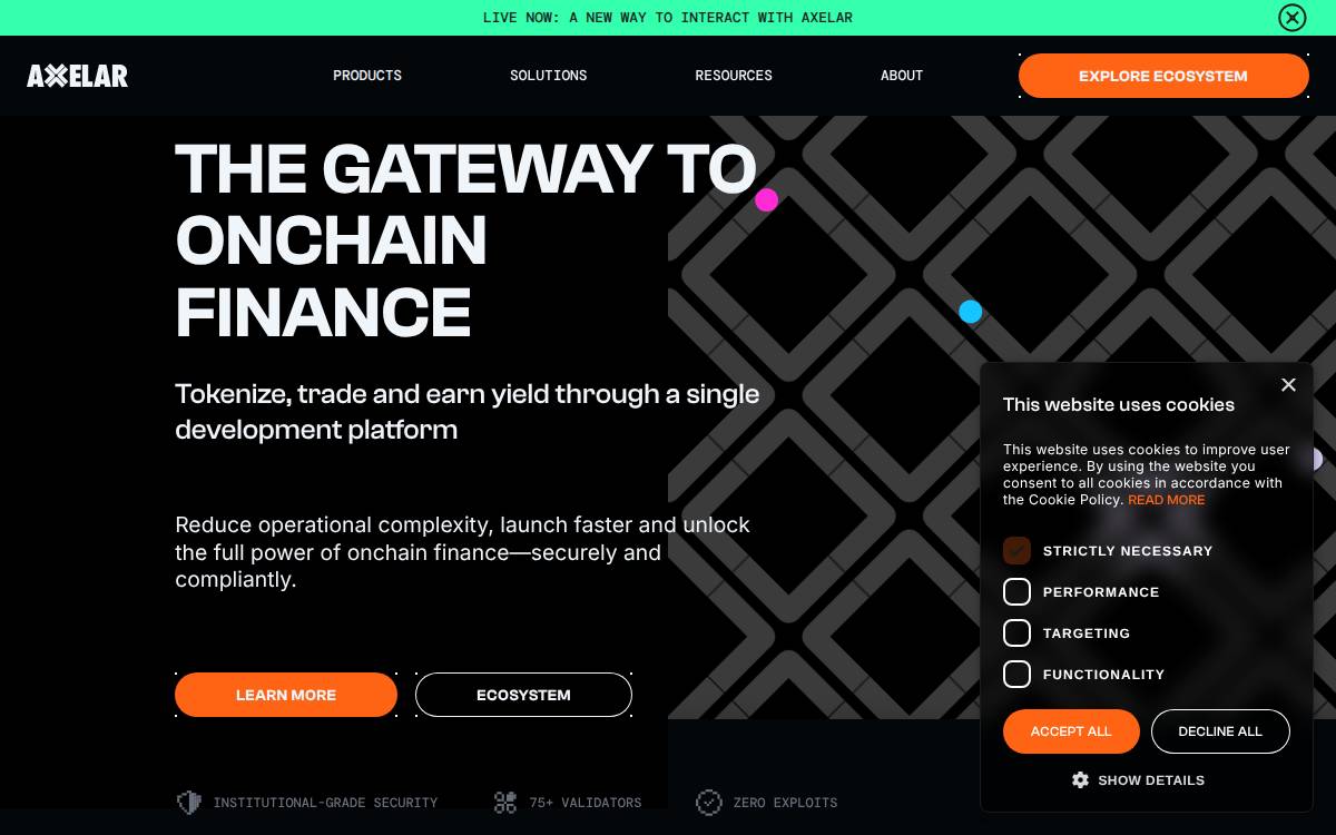 Axelar website preview