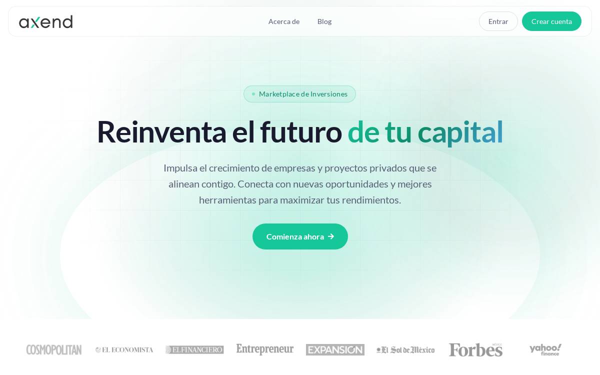 Axend website preview