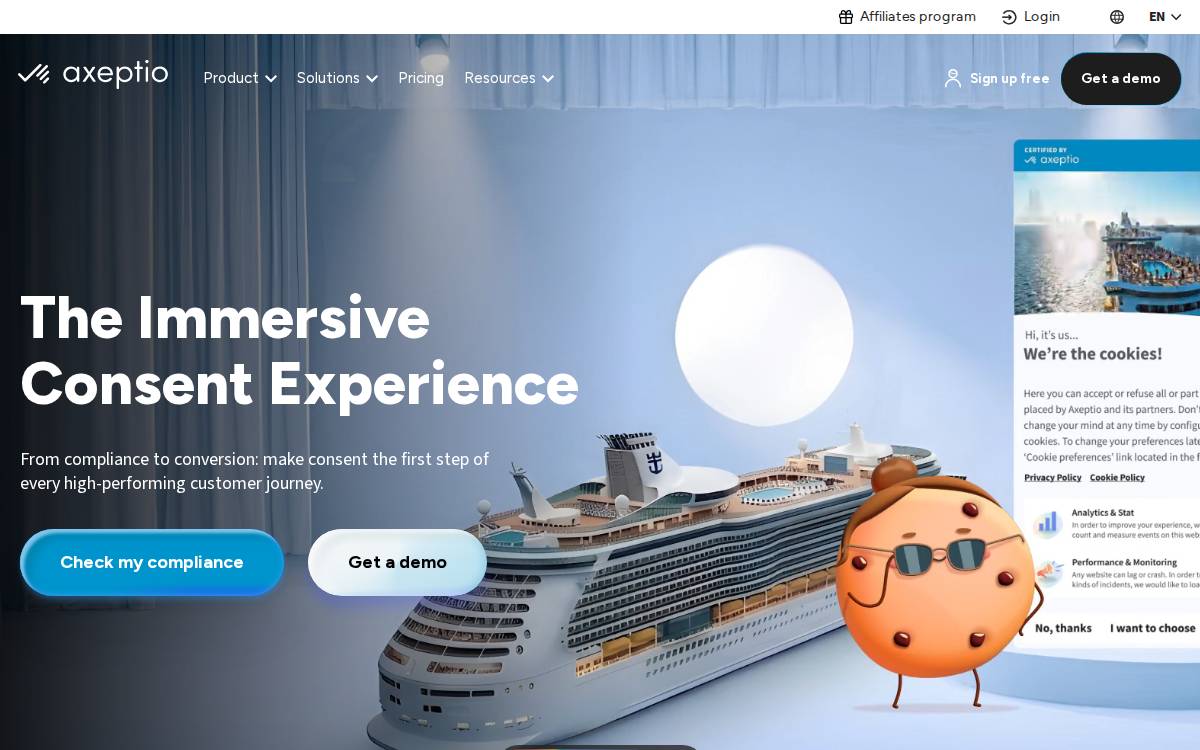 Axeptio website preview
