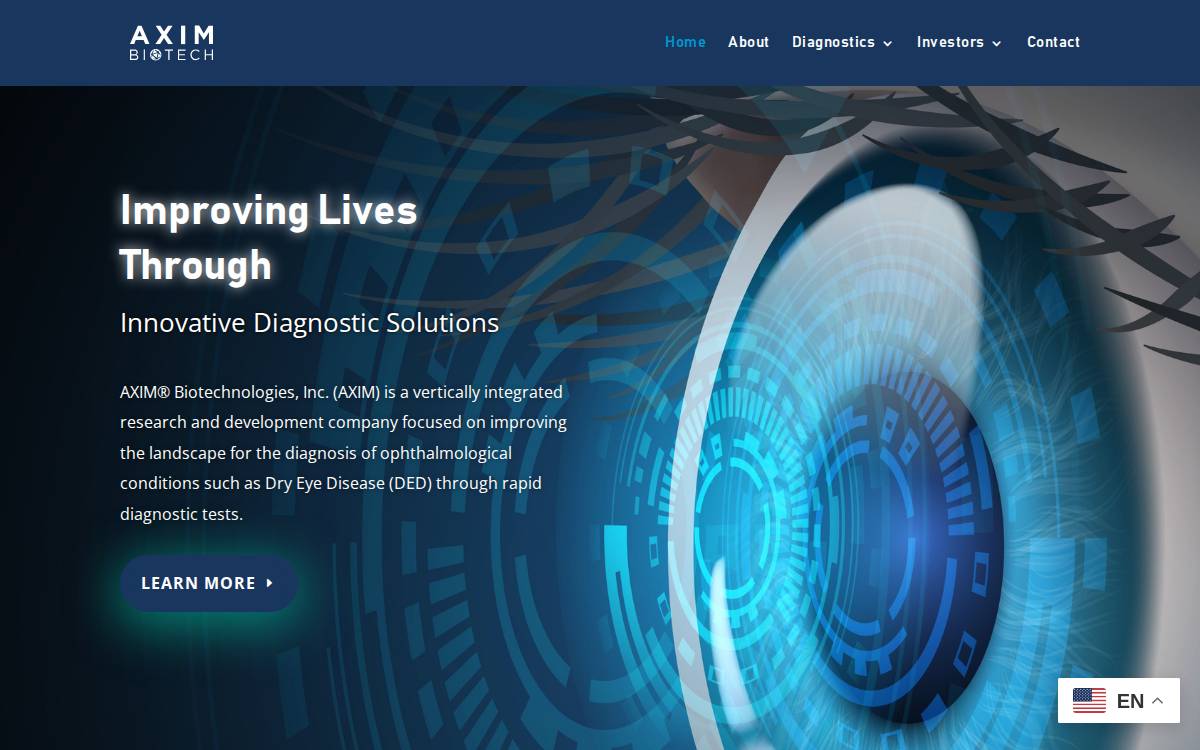 Axim Biotechnologies website preview