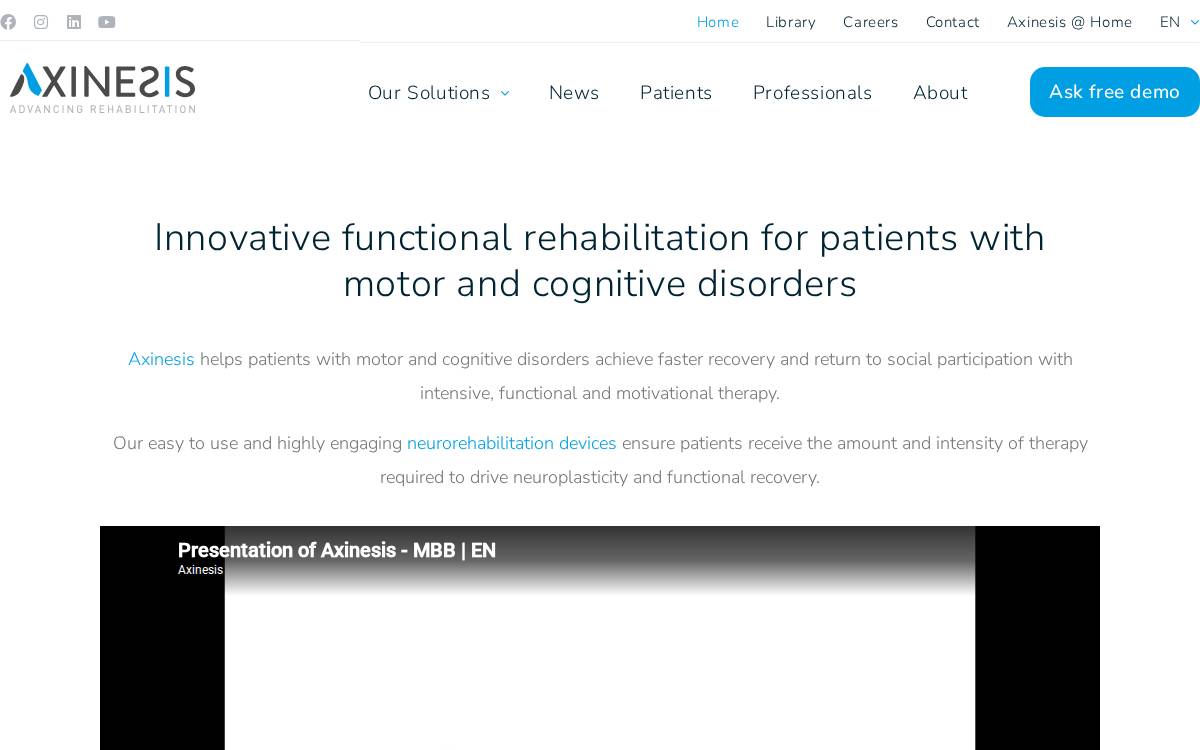 Axinesis website preview