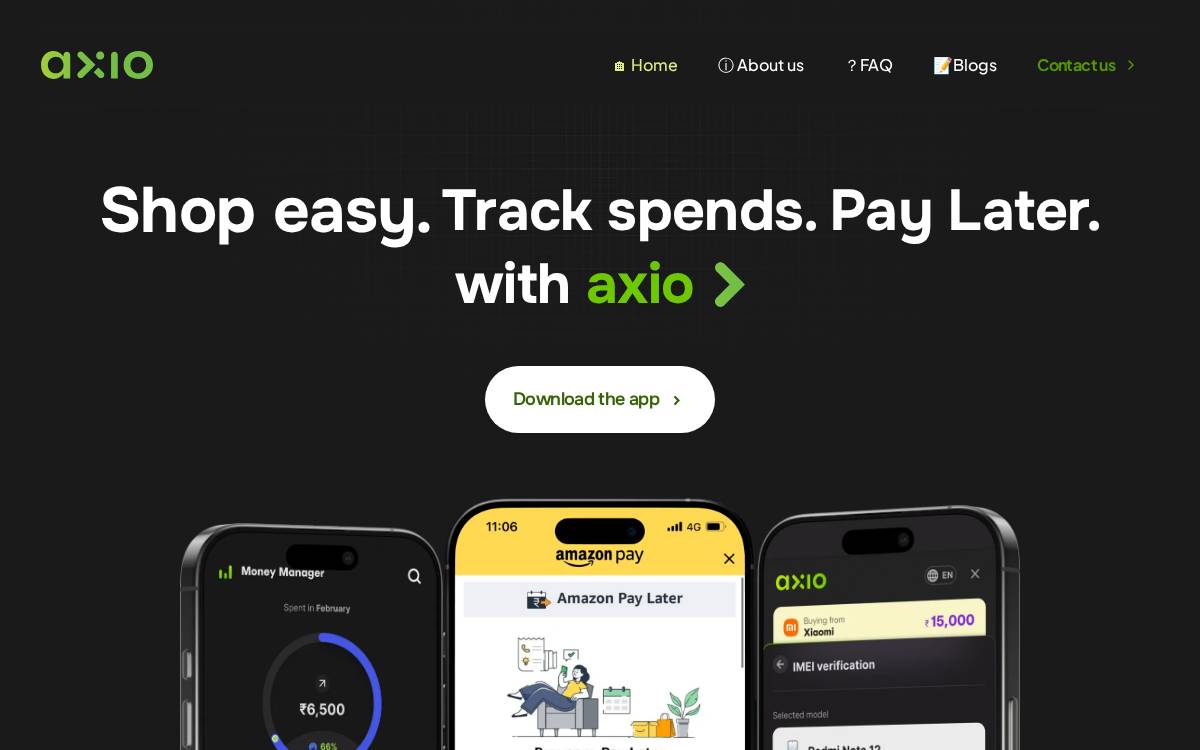 Axio website preview