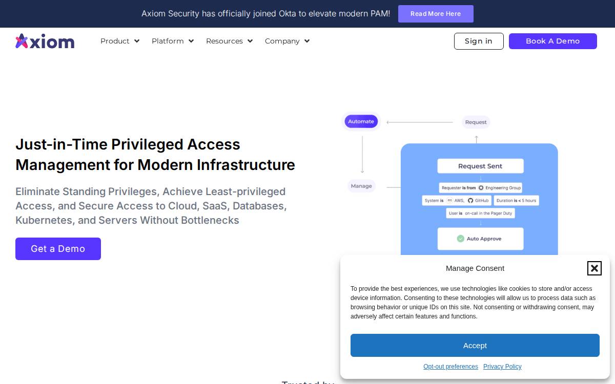 Axiom website preview