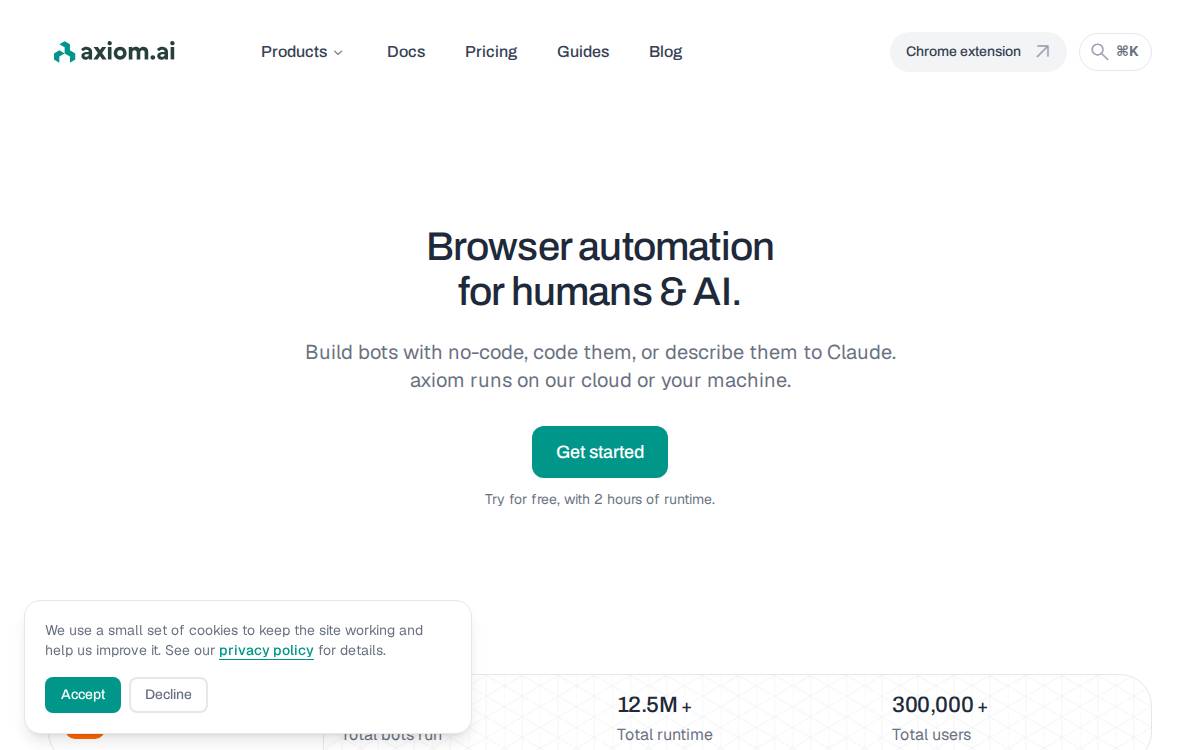 Axiom AI website preview