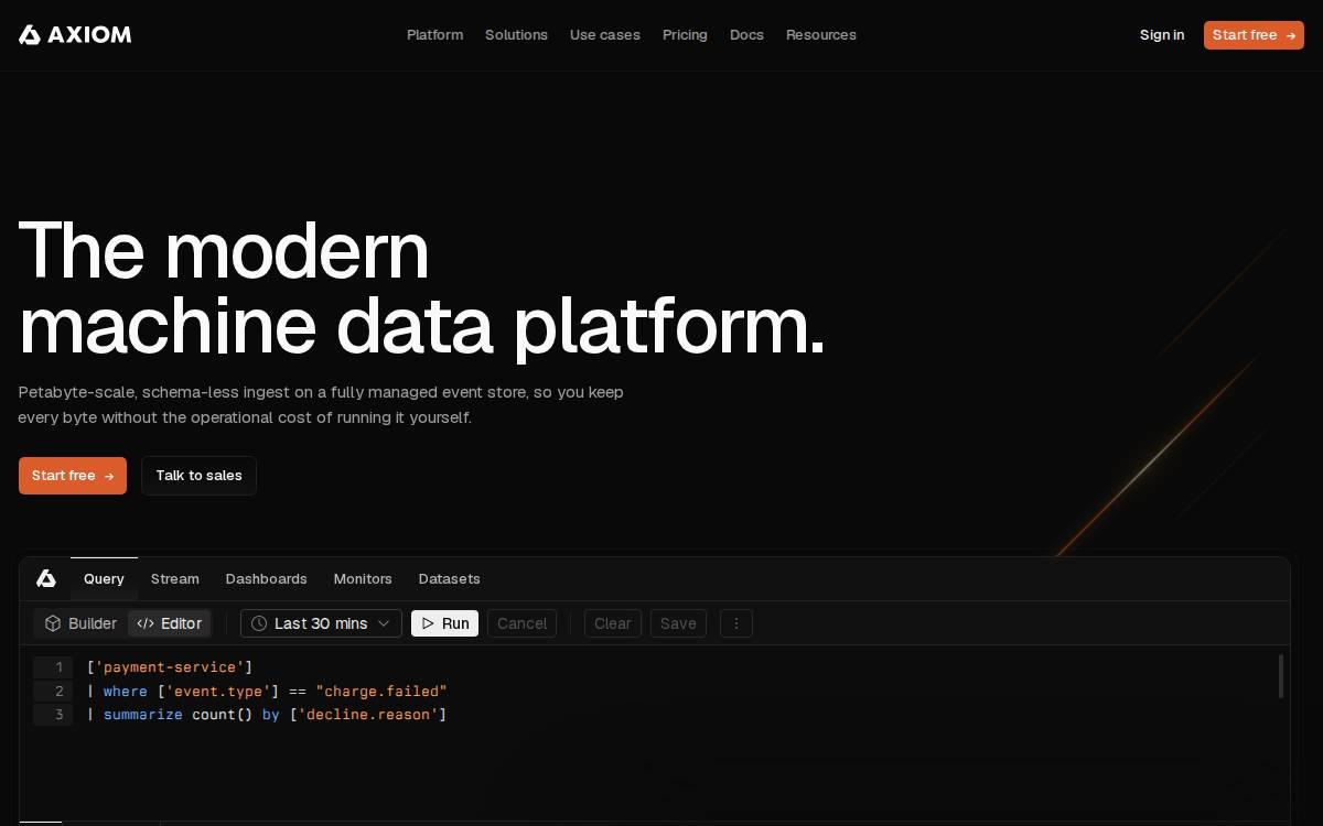 Axiom website preview