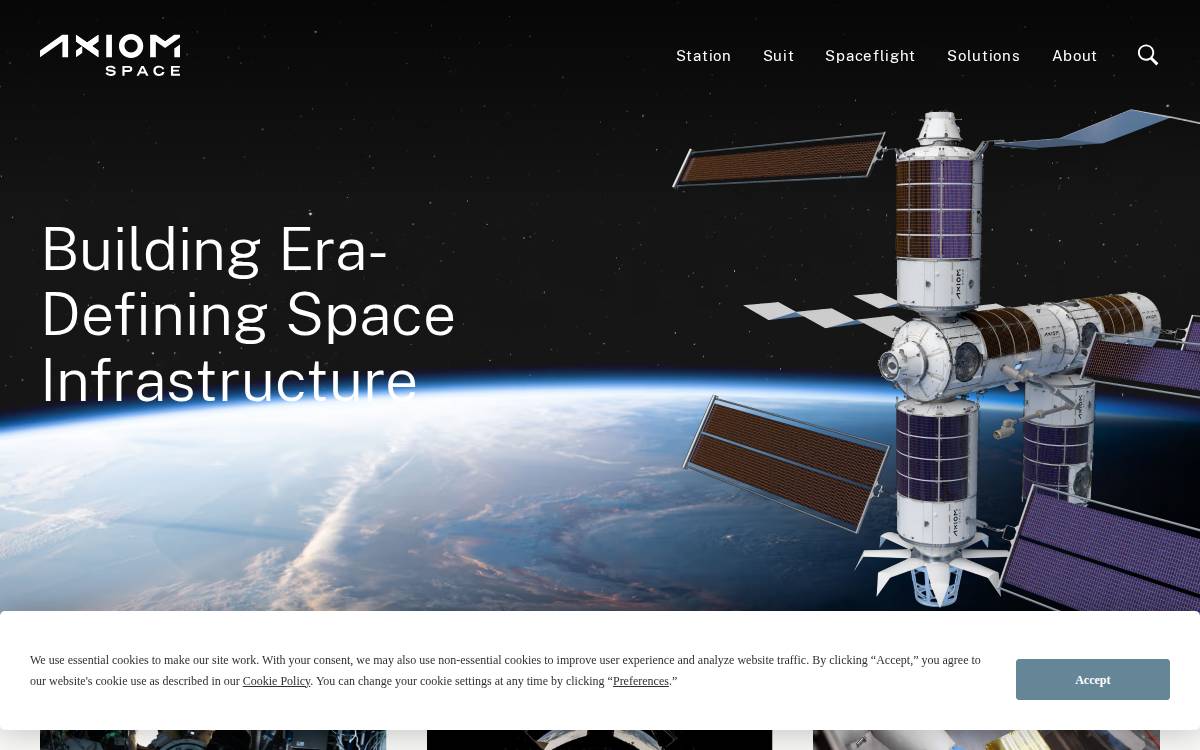 Axiom Space website preview
