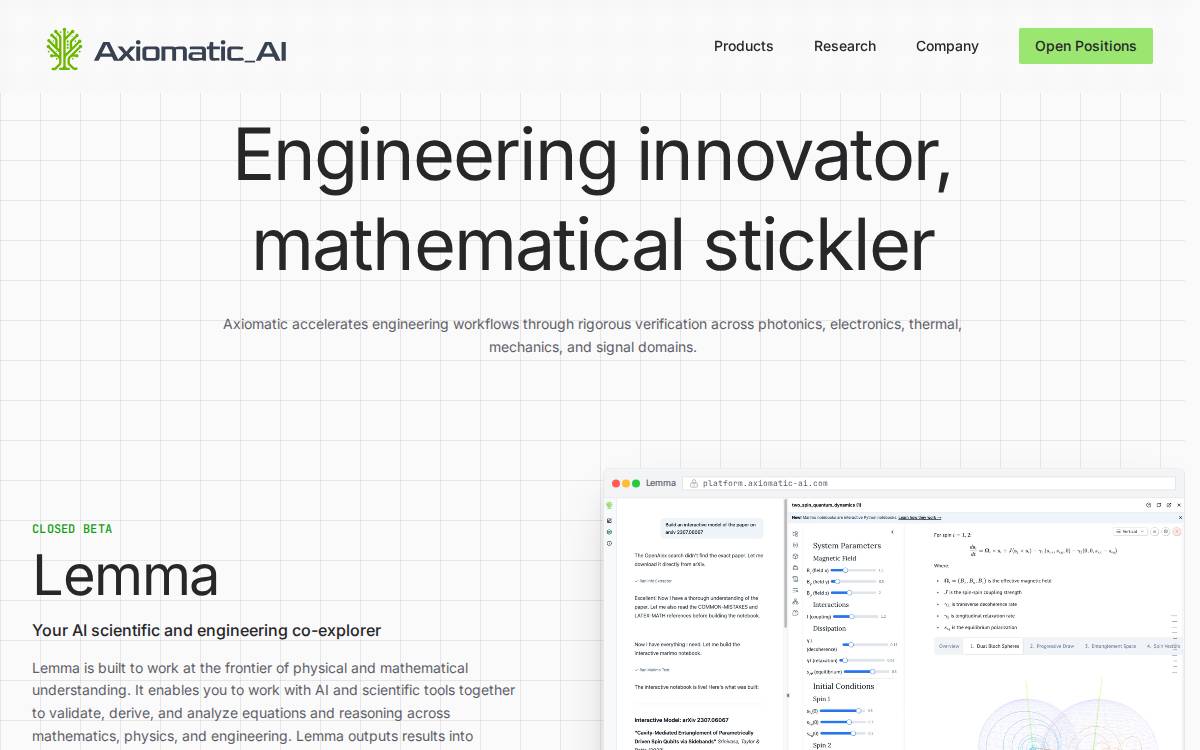 Axiomatic_AI website preview