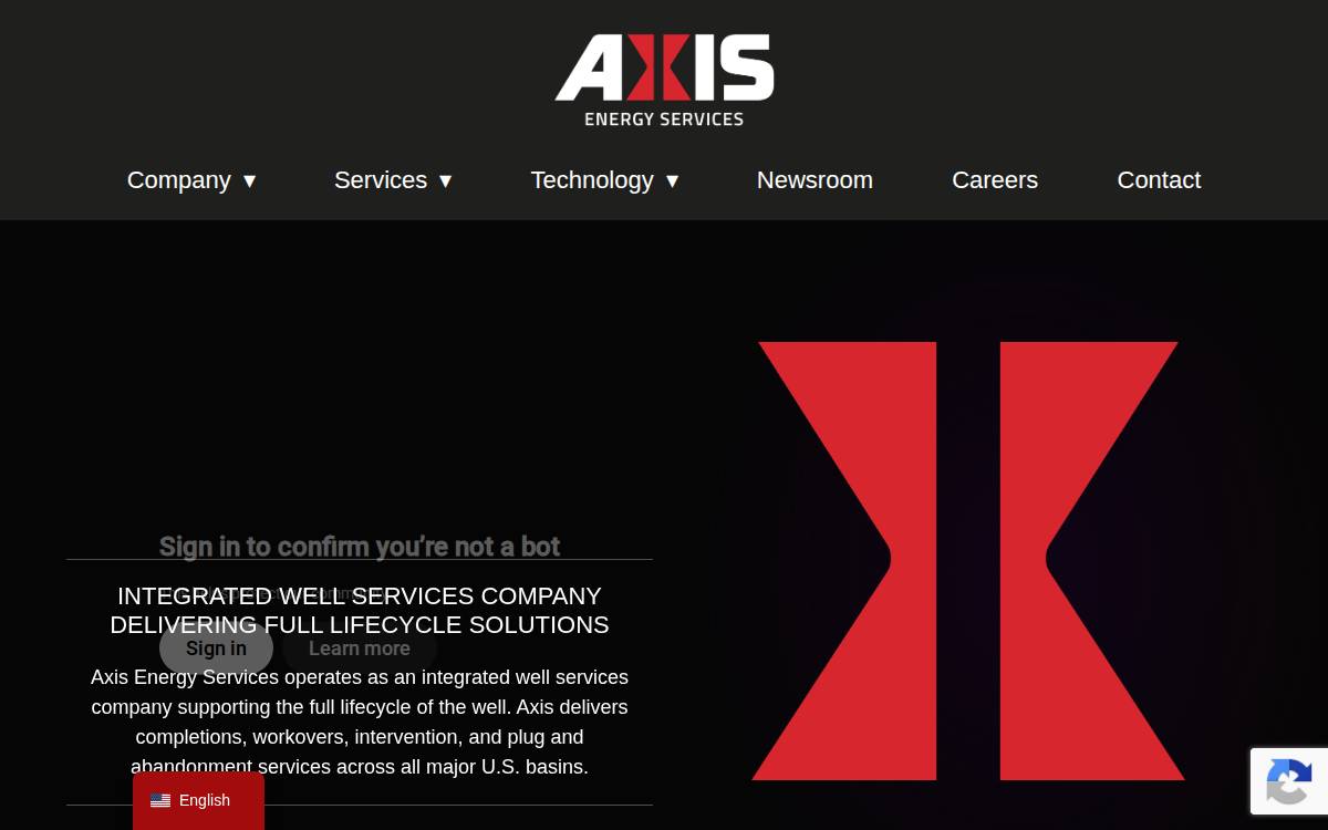 Axis Energy Services website preview