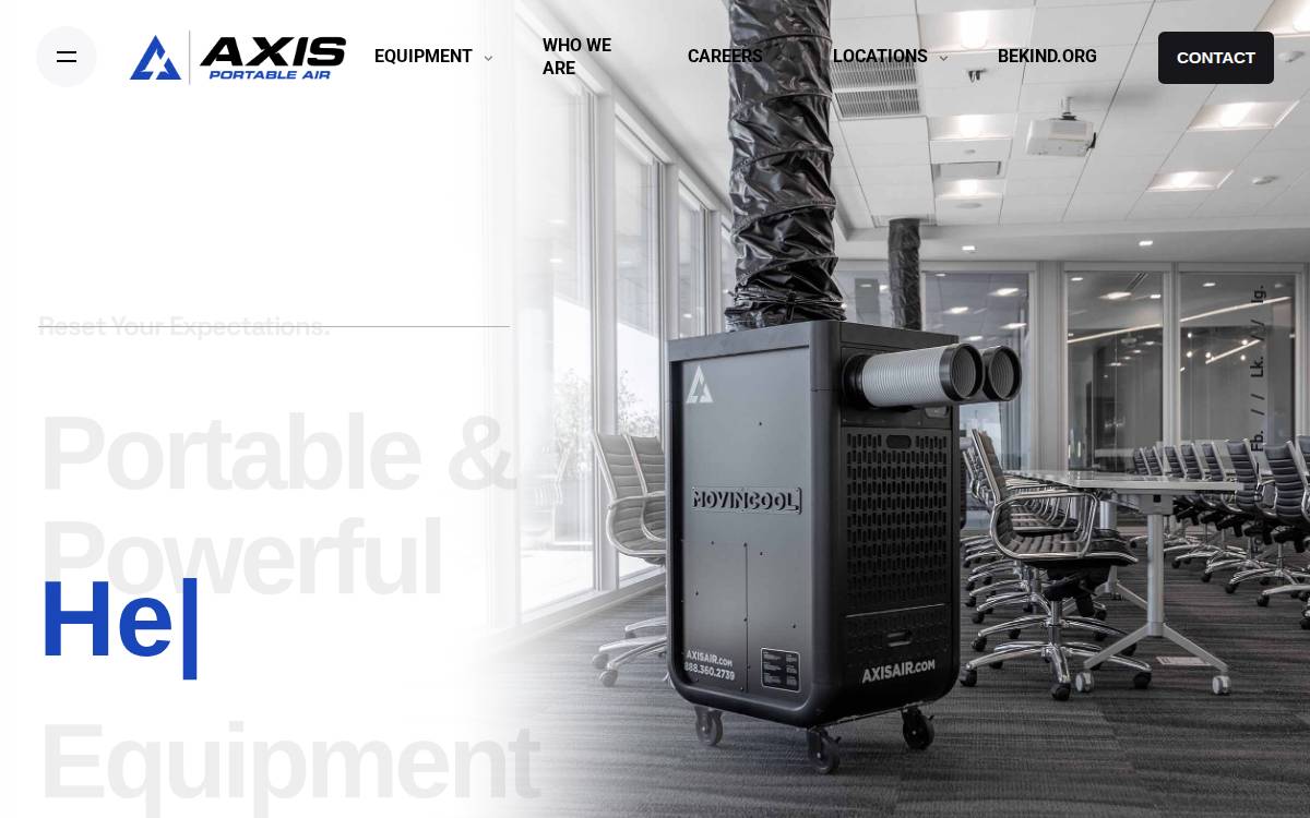 Axis Air website preview