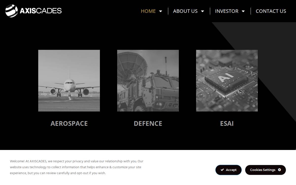 AXISCADES website preview
