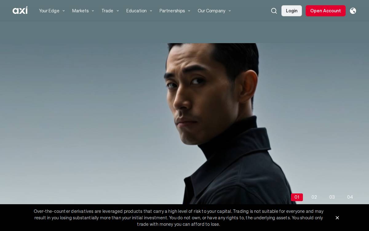 Axitrader website preview