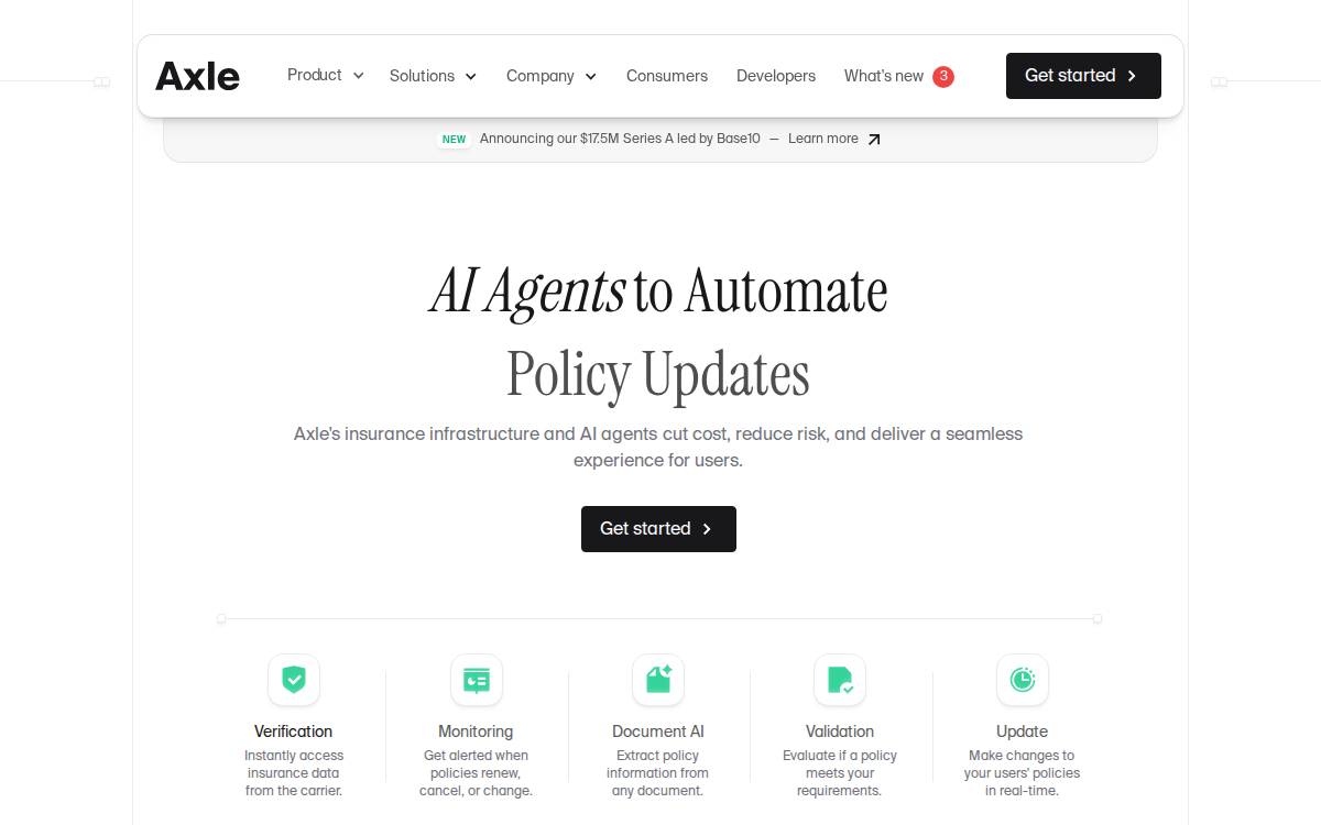 Axle website preview