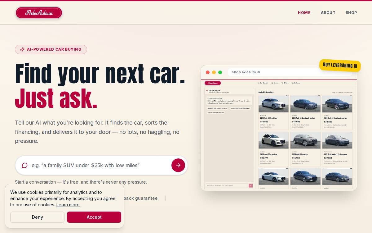 AxleAuto website preview