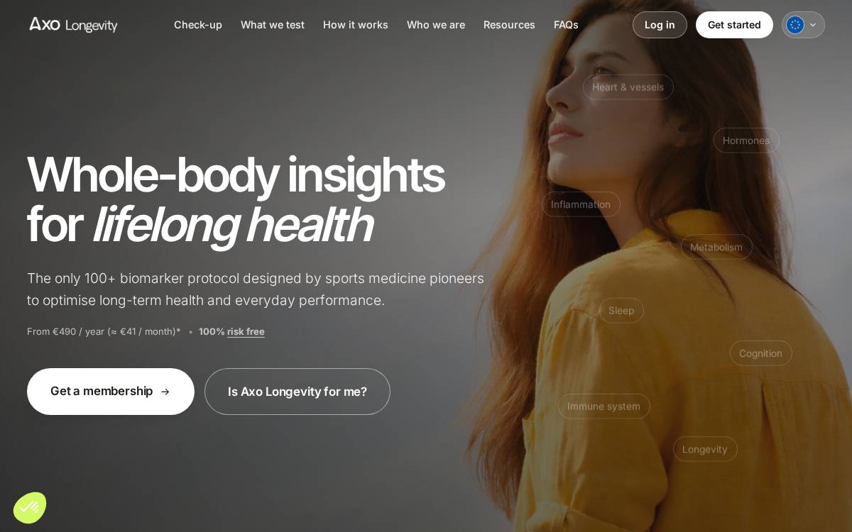 Axo Longevity website preview