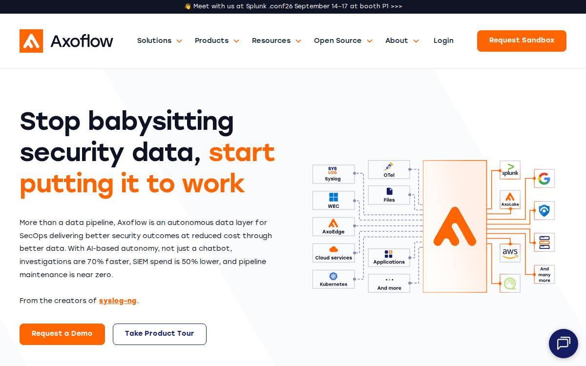 Axoflow website preview