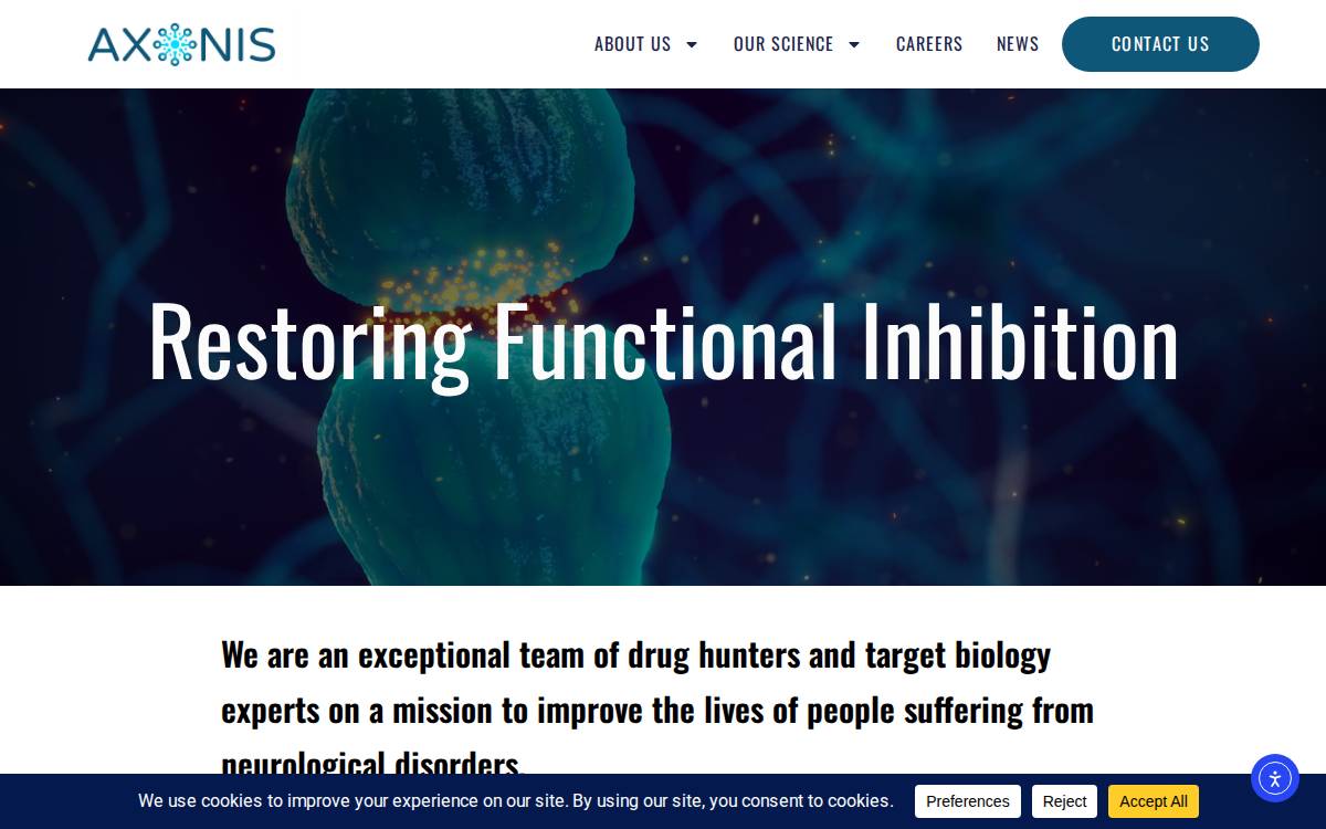 Axonis Therapeutics website preview