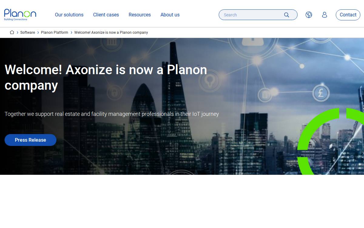 Axonize website preview