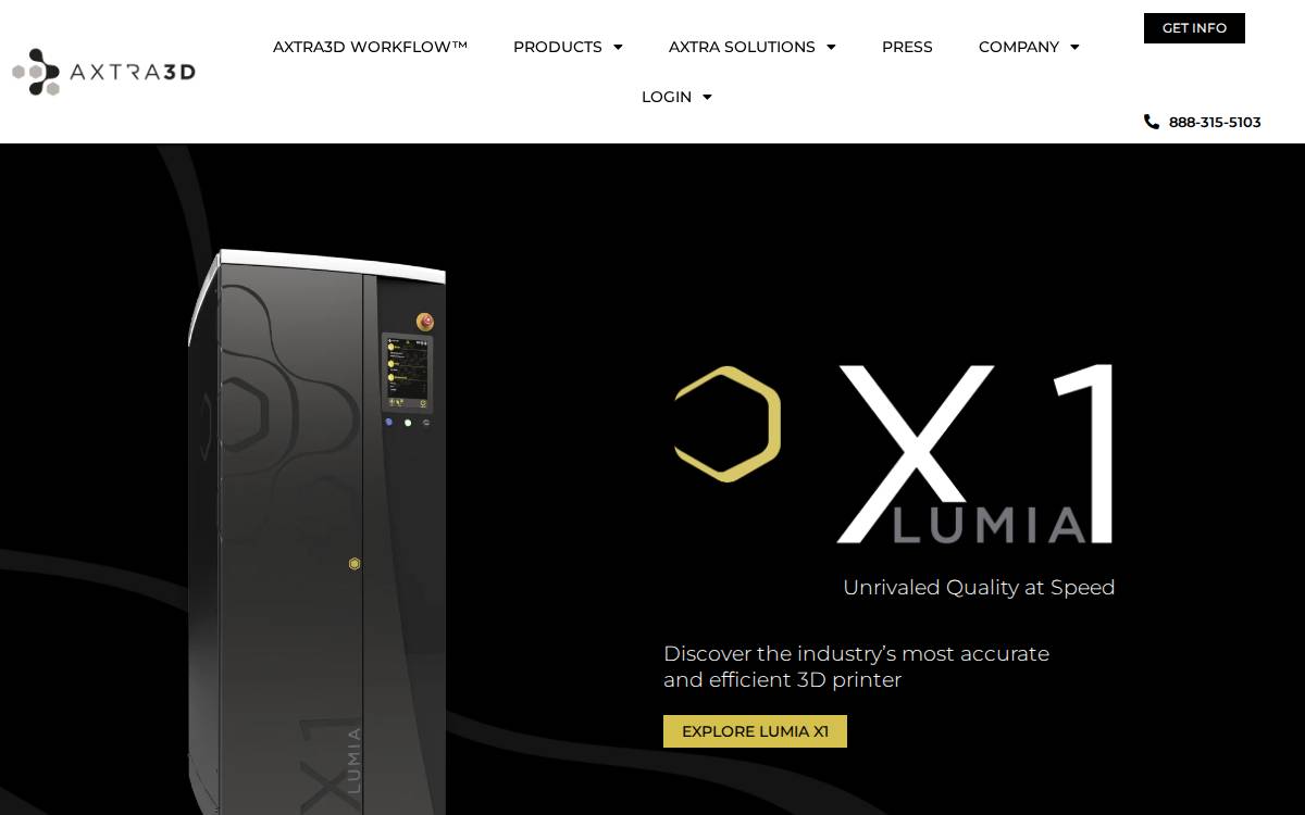 Axtra3D website preview