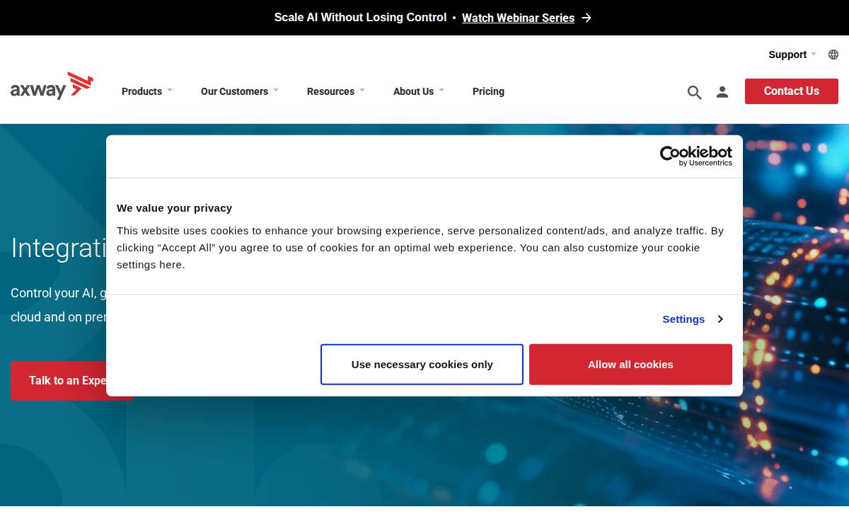 Axway website preview