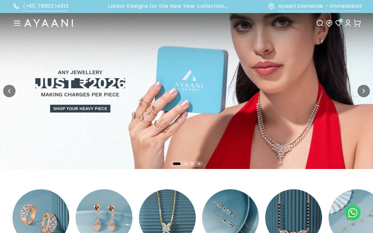 Ayaani Diamonds website preview