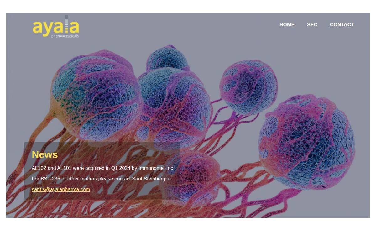 Ayalapharma website preview