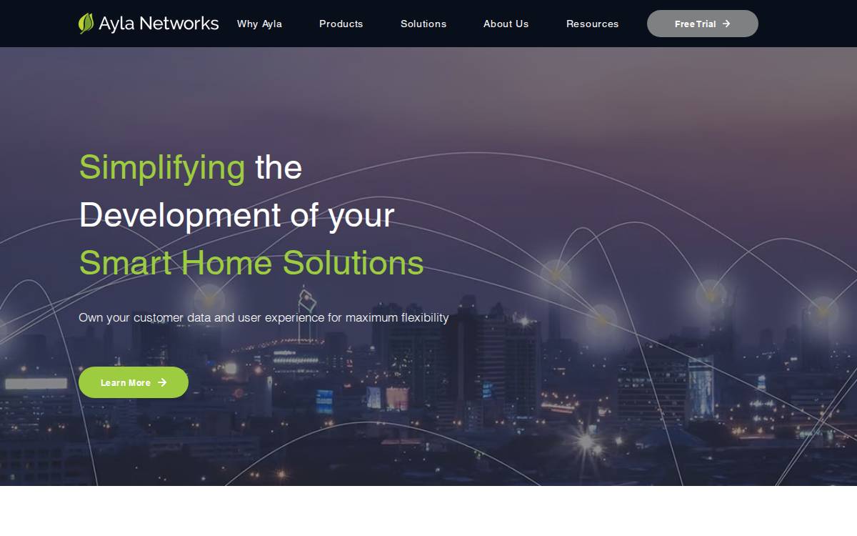 Ayla Networks website preview