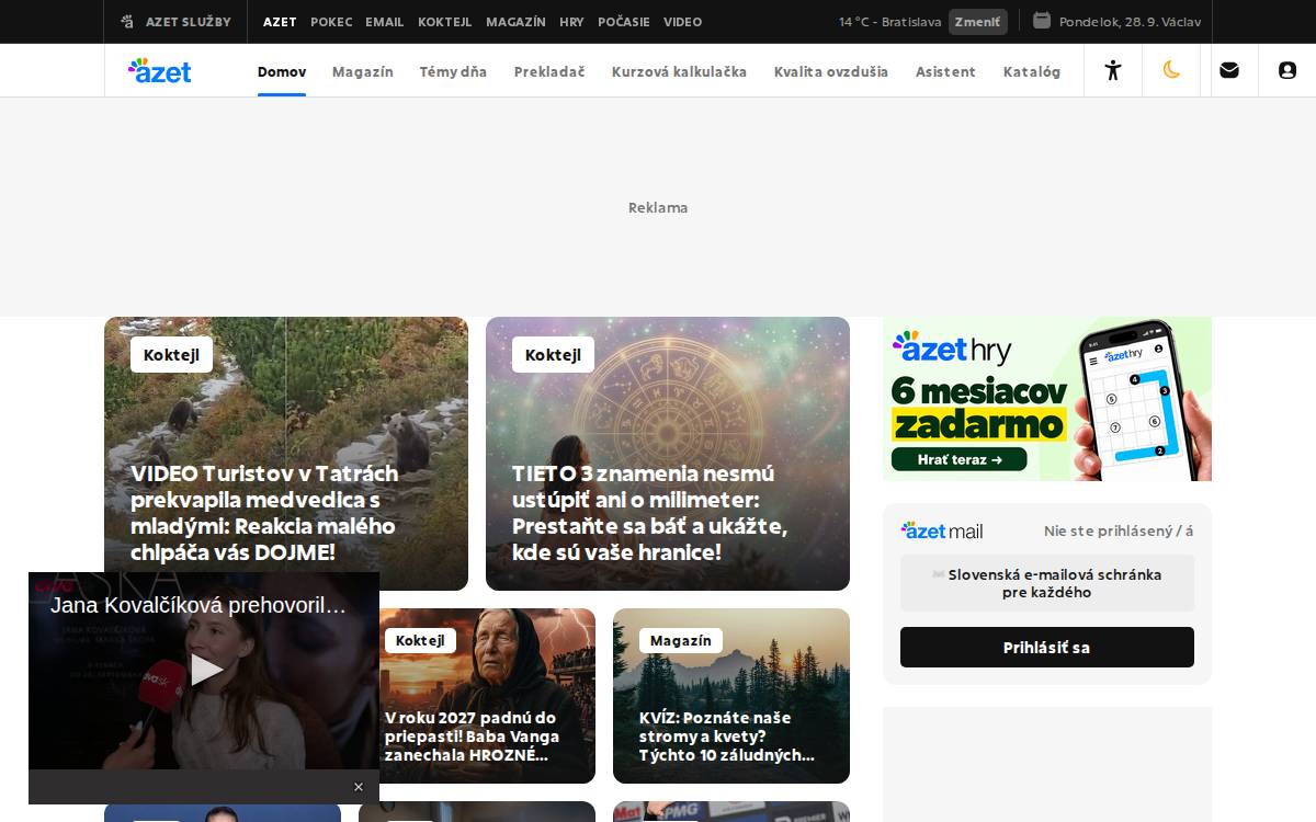 Azet website preview