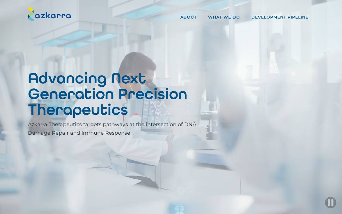 Azkarra Therapeutics website preview