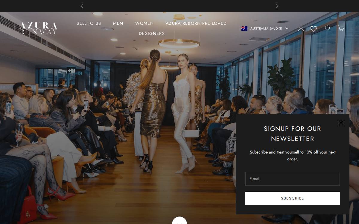 Azura Runway website preview
