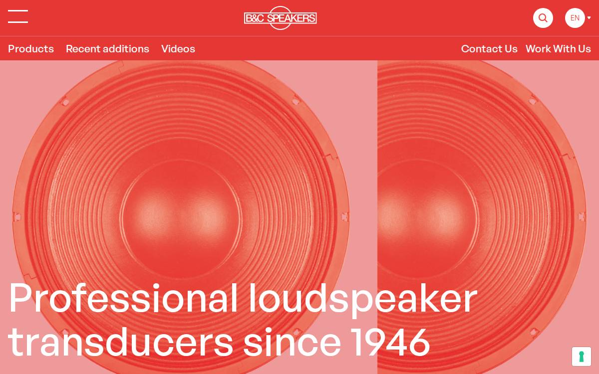 B&C Speakers website preview