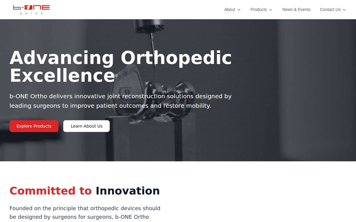 B One Ortho website preview