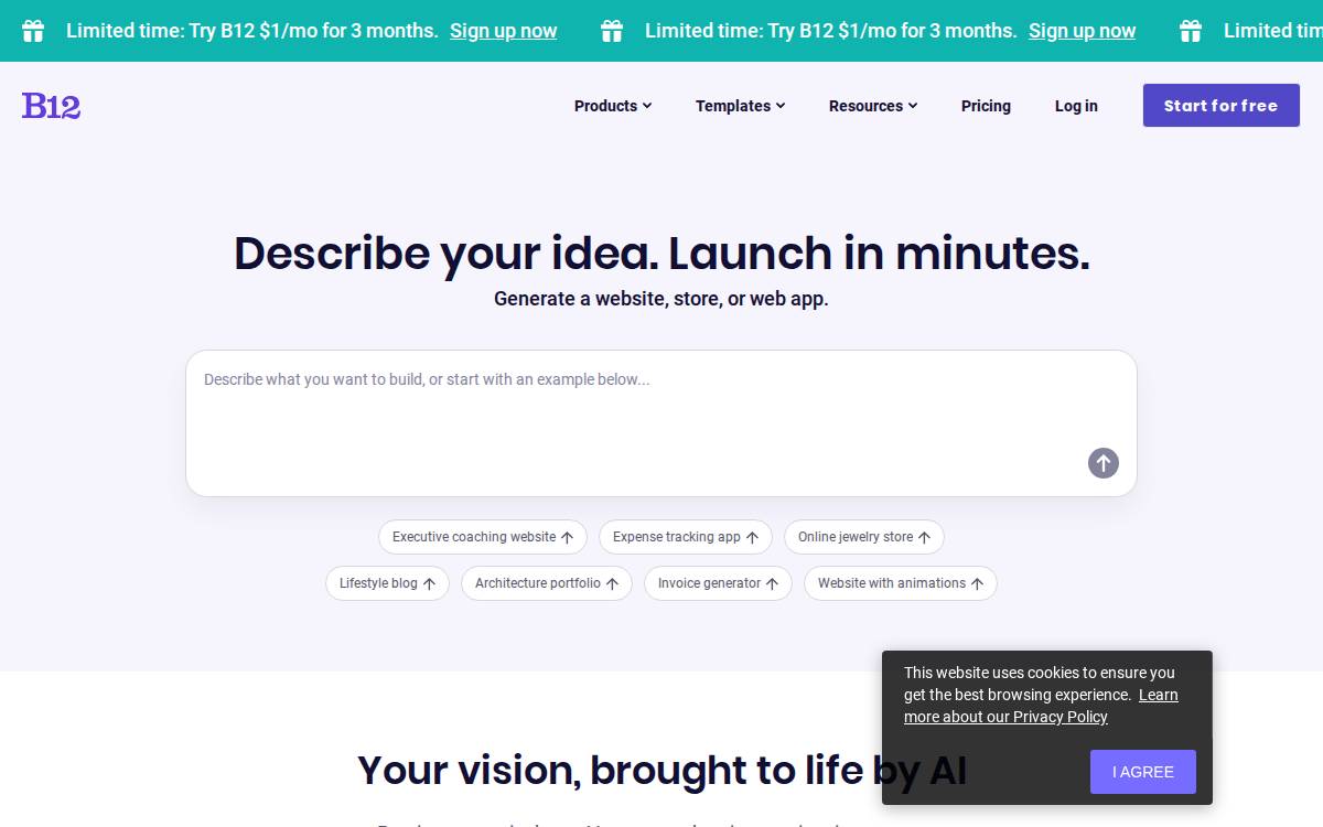 B12 website preview