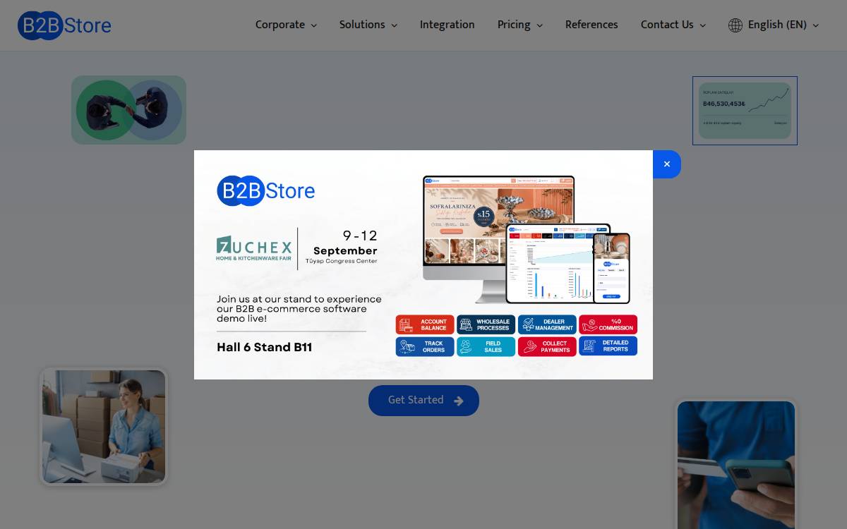 B2B Store website preview