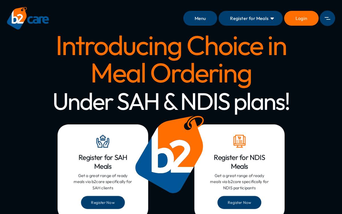 B2Care website preview
