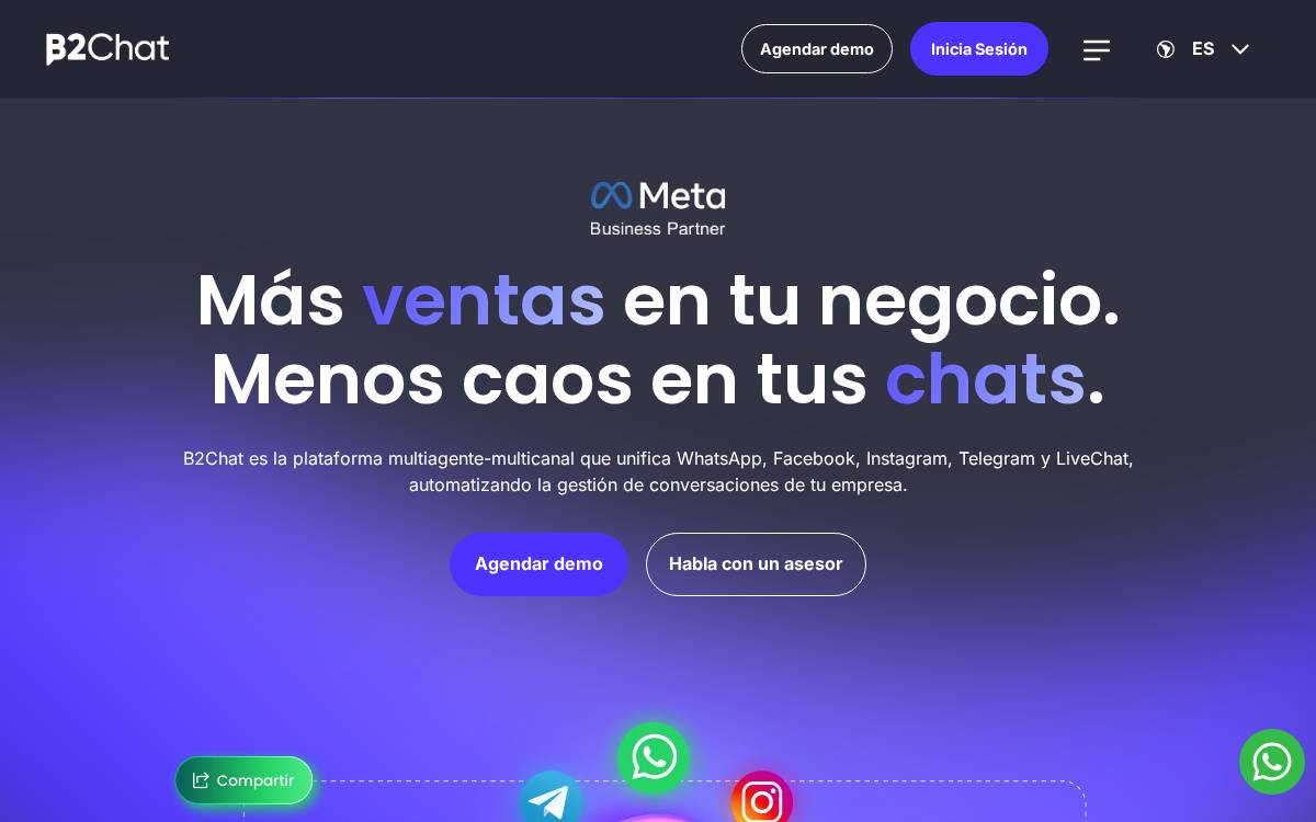 B2Chat website preview